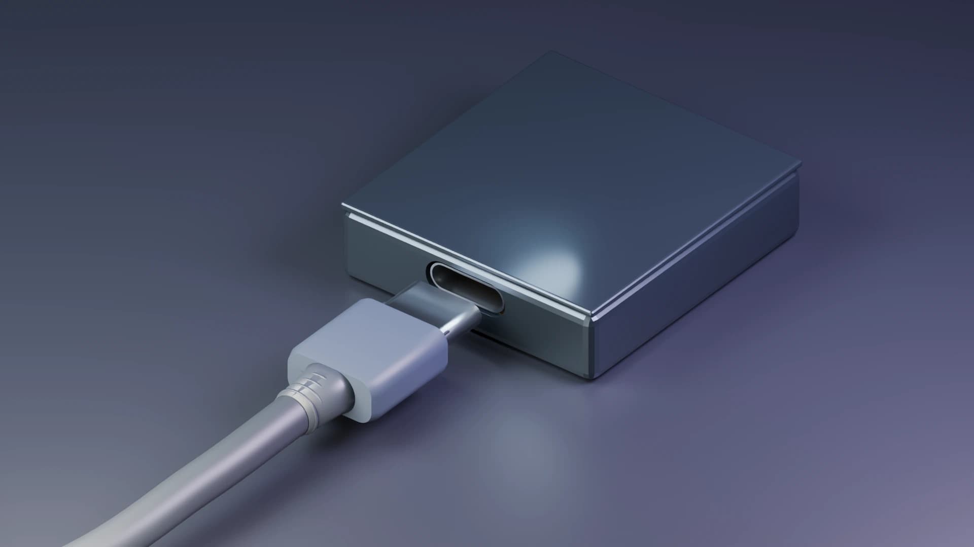 A USB-C product opens to expose its contacts, followed by three measured clearance states and genuine StackUp 3D captures.